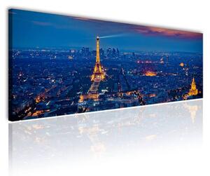 120x50cm - Párizs éjszakai fényei vászonkép