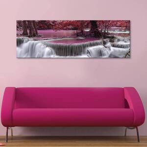 120x50cm - Rózsaszín vízesés vászonkép