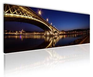 120x50cm - Éjszaka híd fényei vászonkép