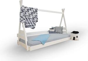 Teepee 2 fehér tömör fa házikó ágy - két méretben Méret: 90x200