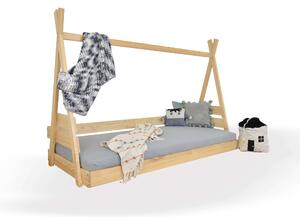 Teepee 2 borovi tömör fa házikó ágy - két méretben Méret: 80x190