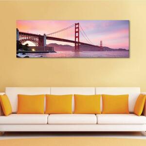 120x50cm - Golden Gate Híd a folyó fölött vászonkép