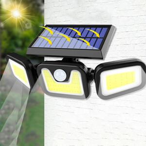 Kültéri napelemes fali lámpa 100COB LED-es mozgásérzékelős