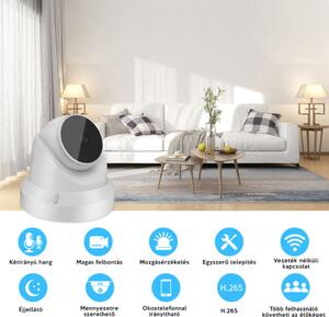 Wifi Smart kamera/ telefonról vezérelhető, éjjellátó PTZ Biztonsági Kamera mozgásérzékelővel