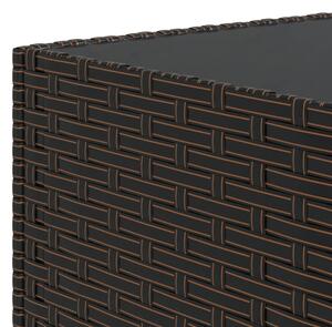 VidaXL barna polyrattan négyzet alakú kerti dohányzóasztal 50x50x30 cm