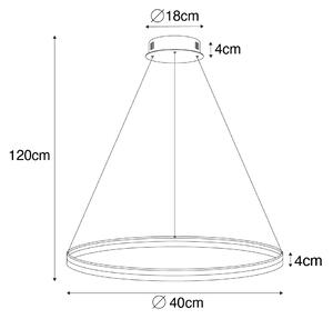 Dizájn függőlámpa fehér 40 cm LED-del 3 fokozatban szabályozható - Anello