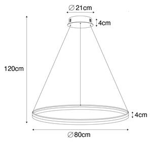 Design függőlámpa fehér 80 cm LED-del 3 fokozatban szabályozható - Anello