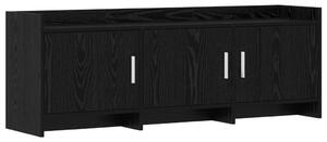 TV szekrény 130 x 33 x 47 cm Fekete Tölgy Szerelt Fa
