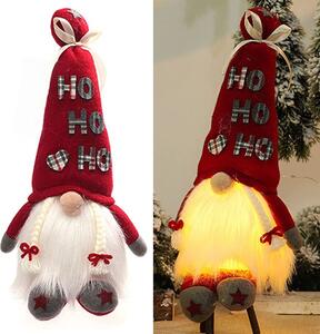 Tutumi, karácsonyi manó LED háttérvilágítással 30cm YX059, piros-fehér-szürke, CHR-09508