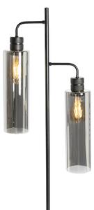 Modern állólámpa fekete füstüveggel 2 lámpás - Stavelot