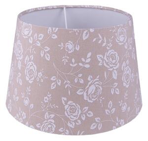 Lámpaernyő beige-fehér rózsás textilbevonatú,műanyag belsővel, 26x16cm