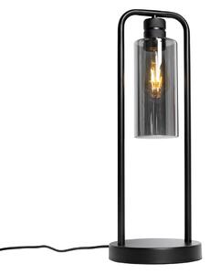 Modern asztali lámpa fekete füstüveggel - Stavelot
