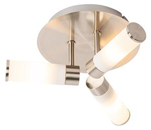 Modern fürdőszobai mennyezeti lámpa acél 3-lámpás IP44 - Kád
