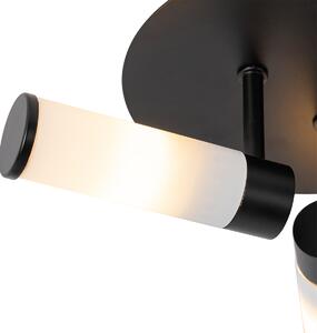 Modern fürdőszobai mennyezeti lámpa fekete 3 fényes IP44 - Kád