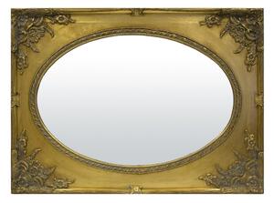 Négyszögletes keretű ovális tükör barokkos mintával, 12cm rámával 85x115x4cm