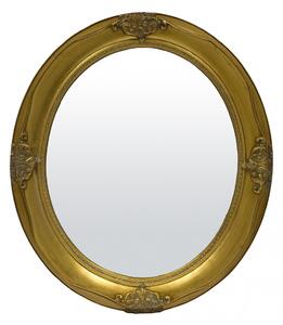 Ovális arany tükör barokkos mintázatta, keskeny rámával 76x66x4cm