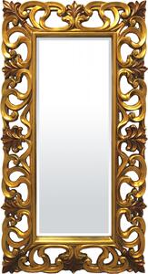 Négyszögletű arany antik jellegű florentin tükör, 23cm rámával, 169x91cm