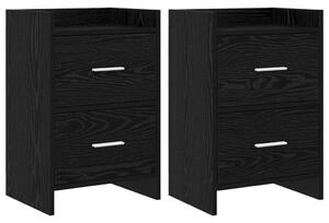 Éjjeliszekrények 2 pcs Fekete Tölgy 40 x 30 x 60 cm Szerelt Fa
