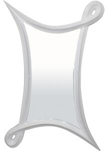 Aszimmetrikus fali tükör csavart fehér keretben 175x117x7,5cm