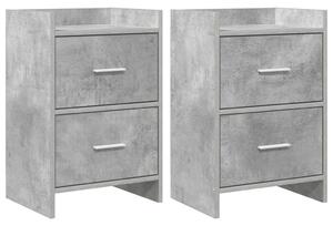 Éjjeliszekrények 2 pcs Betonszürke 40 x 30 x 60 cm Szerelt Fa
