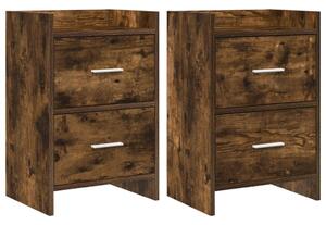Éjjeliszekrények 2 pcs Füstös Tölgy 40 x 30 x 60 cm Szerelt Fa