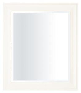 Élcsiszolt vintage fali tükör, letisztult fehér fa keretben 61x71x2,5cm