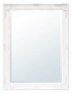Szögletes élcsiszolt fali tükör fehérre antikolt blondel keretben 81.5x61.5x4cm
