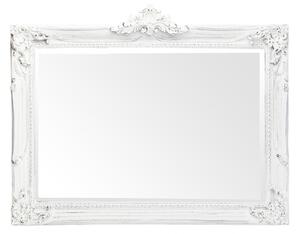 Élcsiszolt szögletes fali tükör antikolt fehér blondel keretben 85,5x106,5x8cm