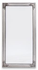 Szögletes élcsiszolt fali tükör díszes ezüst blondel fa keretben 132x72x3,5cm