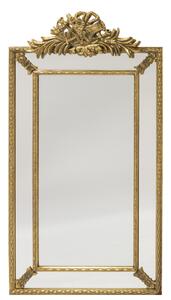 Élcsiszolt fali tükör különlegesen faragott aranybarna fazettás keretben 146x77x6,5cm
