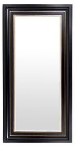 Kecses élcsiszolt fali tükör elegáns fekete keretben finom arany húzásokkal 180x90x5cm