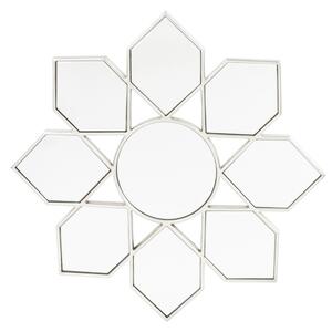 Geometria fali tükör ezüst sokszög üveg keretben 80x80x2,5cm