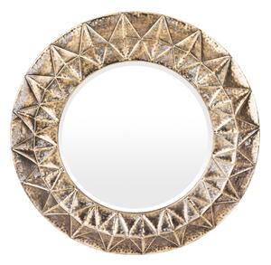 Kerek fali tükör keleties stílusú patinás óarany fém keretben 71,5x71,5x5,5cm