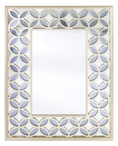 Fazettás fali tükör mashrabiya jellegű krémszínű tükrös szegéllyel 121,5x89x3,5cm