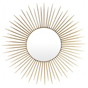 Design kerek fali tükör hegyes arany napsugarakkal keretezve 76x76x2,5cm
