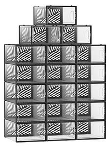 Műanyag cipőtároló, Songmics, fekete, 23×33.5×14 cm