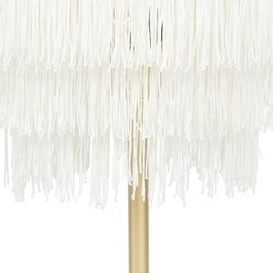 Keleti asztali lámpa arany krém árnyalatú rojtokkal - Franxa
