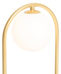 Art deco asztali lámpa arany, fehér üveggel - Isabella