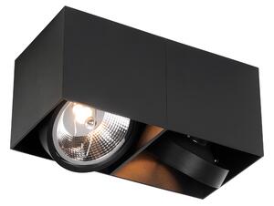 Design spot fekete téglalap alakú AR111 2-light - Doboz