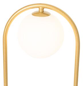 Art Deco állólámpa arany, fehér üveggel - Isabella