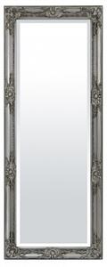 Klasszikus stílusú élcsiszolt fali tükör dúsan faragott ezüst blondel keretben 132x52x3cm