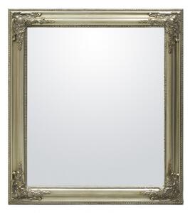 Klasszikus stílusú élcsiszolt szögletes fali tükör faragott ezüst blondel keretben 72x67x3cm