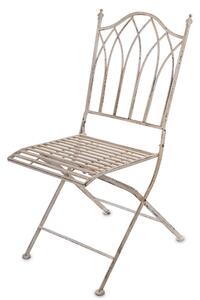 Fehérre antikolt koptatott fém kerti szék 89x44x55cm