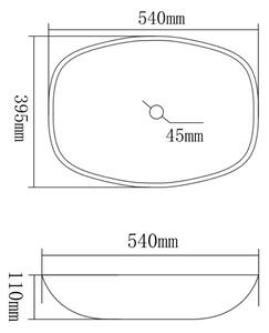 Mexen Araks pultra építhető üveg mosdókagyló - 54 x 39 cm - fekete (241554170)