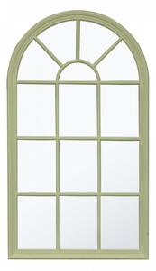 Boltíves ablakkeretbe foglalt fali tükör bézs fa keretben 140x80x3,5cm