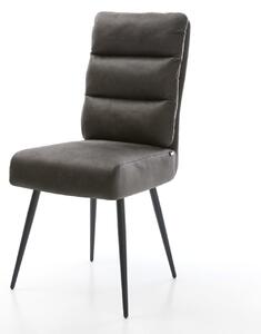 DELIFE Étkezőszék Pela-Flex mikroszálas antracit vintage 4 lábú kúpos fekete zsákrugós