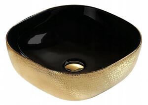 Mexen Black & Gold pultra építhető kerámia mosdó - 42 x 42 cm - fekete / arany (21074177)