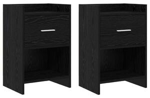Éjjeliszekrények 2 pcs Fekete Tölgy 40 x 30 x 60 cm Szerelt Fa