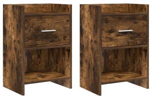 Éjjeliszekrények 2 pcs Füstös Tölgy 40 x 30 x 60 cm Szerelt Fa
