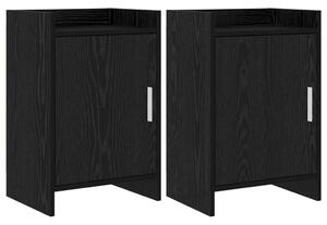 Éjjeliszekrények 2 pcs Fekete Tölgy 40 x 30 x 60 cm Szerelt Fa